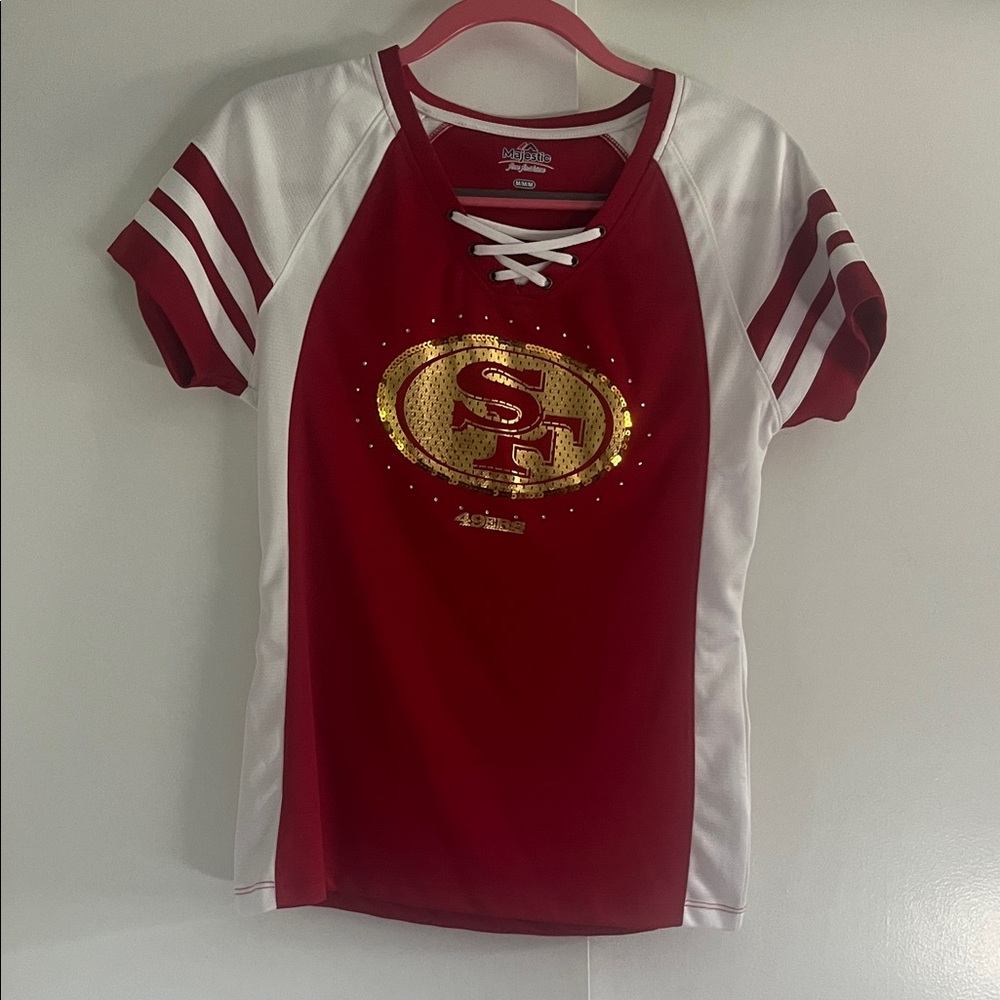 Majestic Red and White Women's Jersey